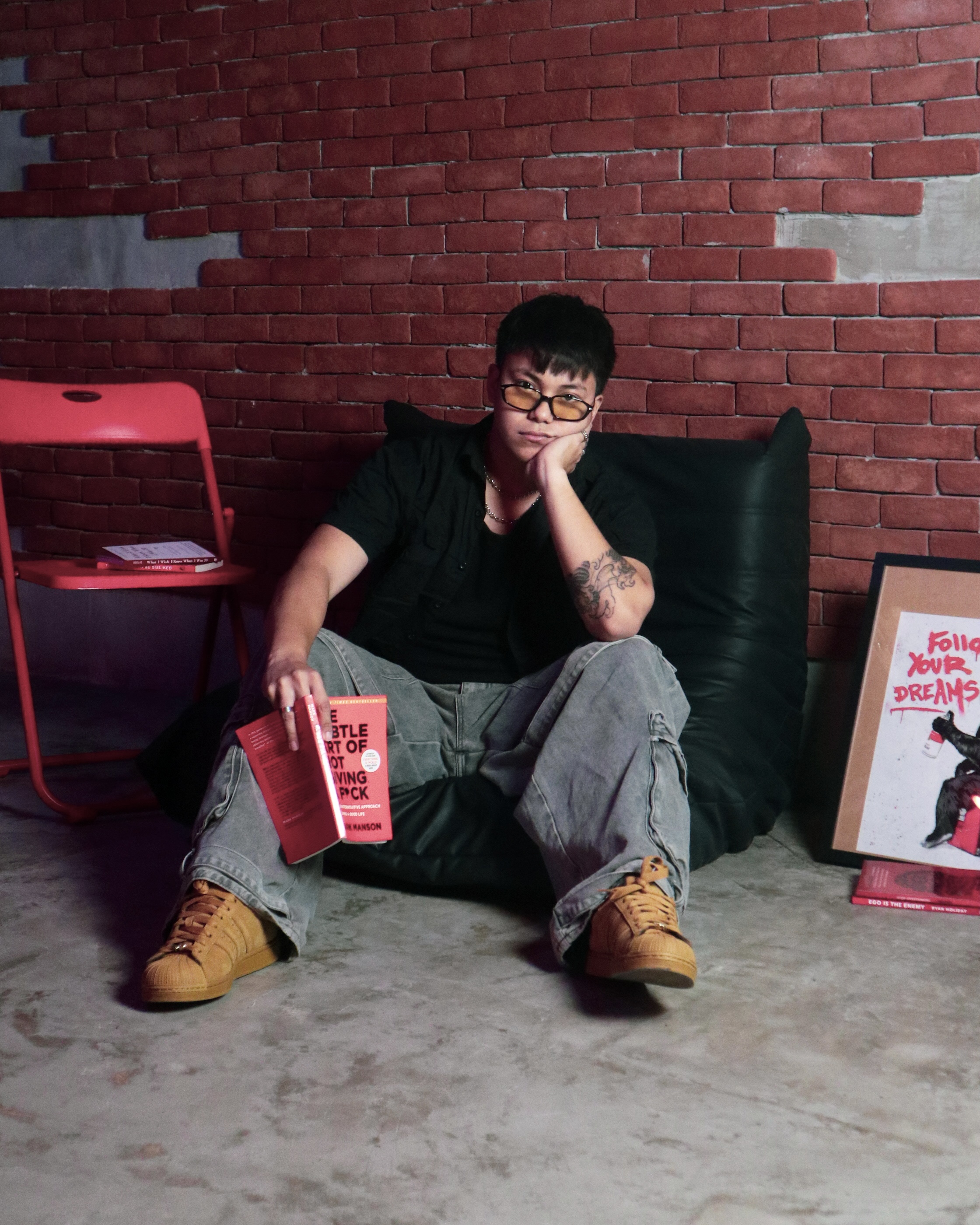 Justin Valencia, photographed at his workspace